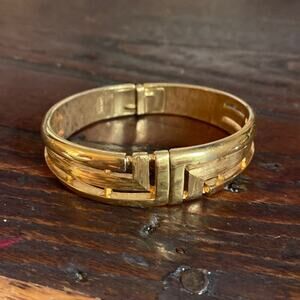 Vintage Crown Trifari gold bangle bracelet